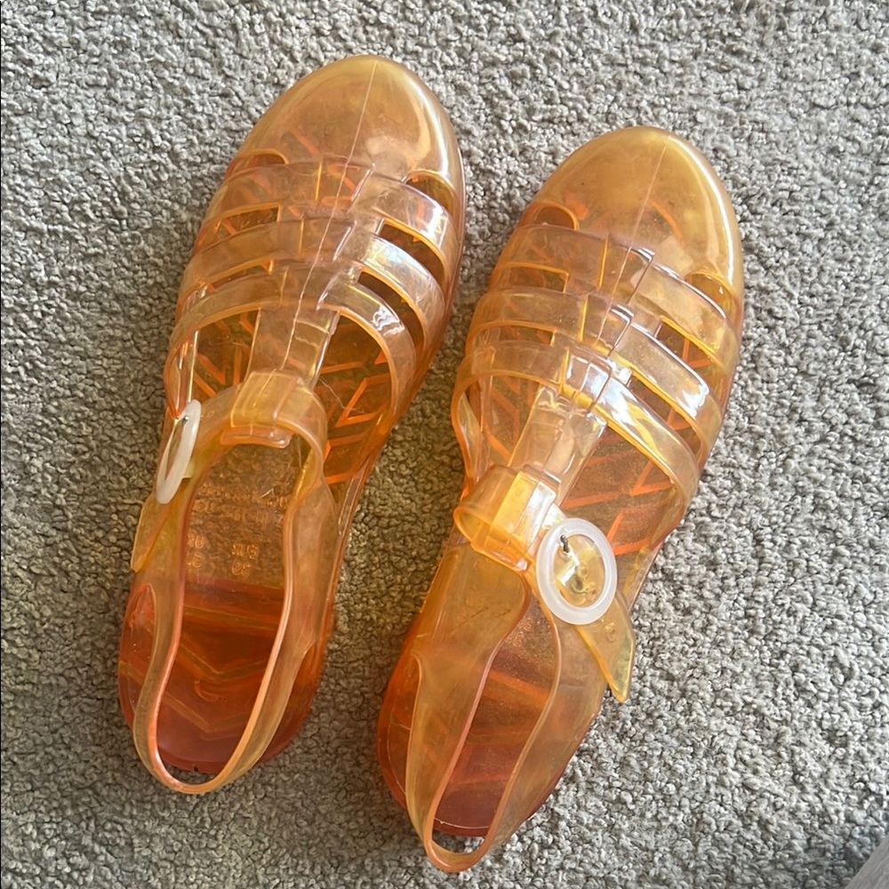 Transparent Orange Jelly Sandals
